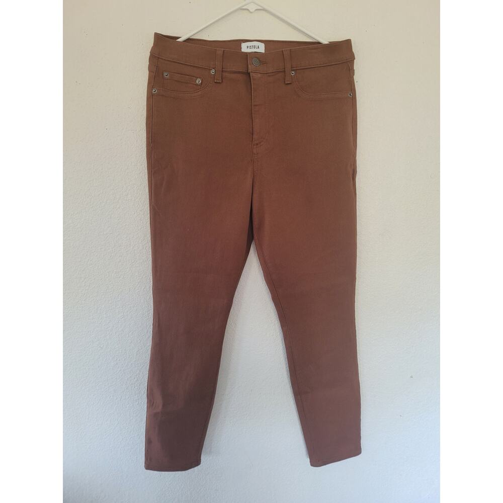 Pistola Aline High Rise Skinny Jeans Rust Brown Denim Pants 31 NEW #P